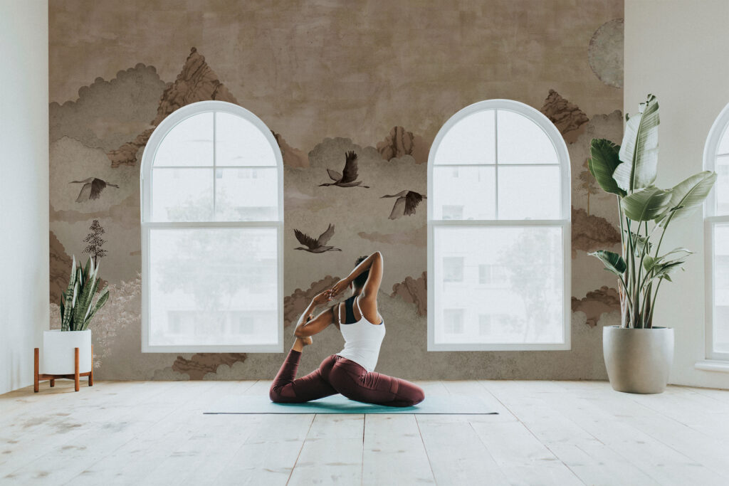 Reverie: moody Japandi wallpaper inspired by traditional art