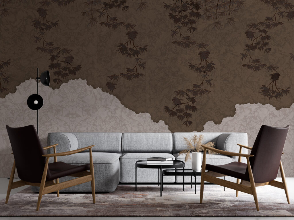 Elutoa tapeet pruunides toonides. | Baubuawall Tapeedid | Brown color living room wallpaper mural