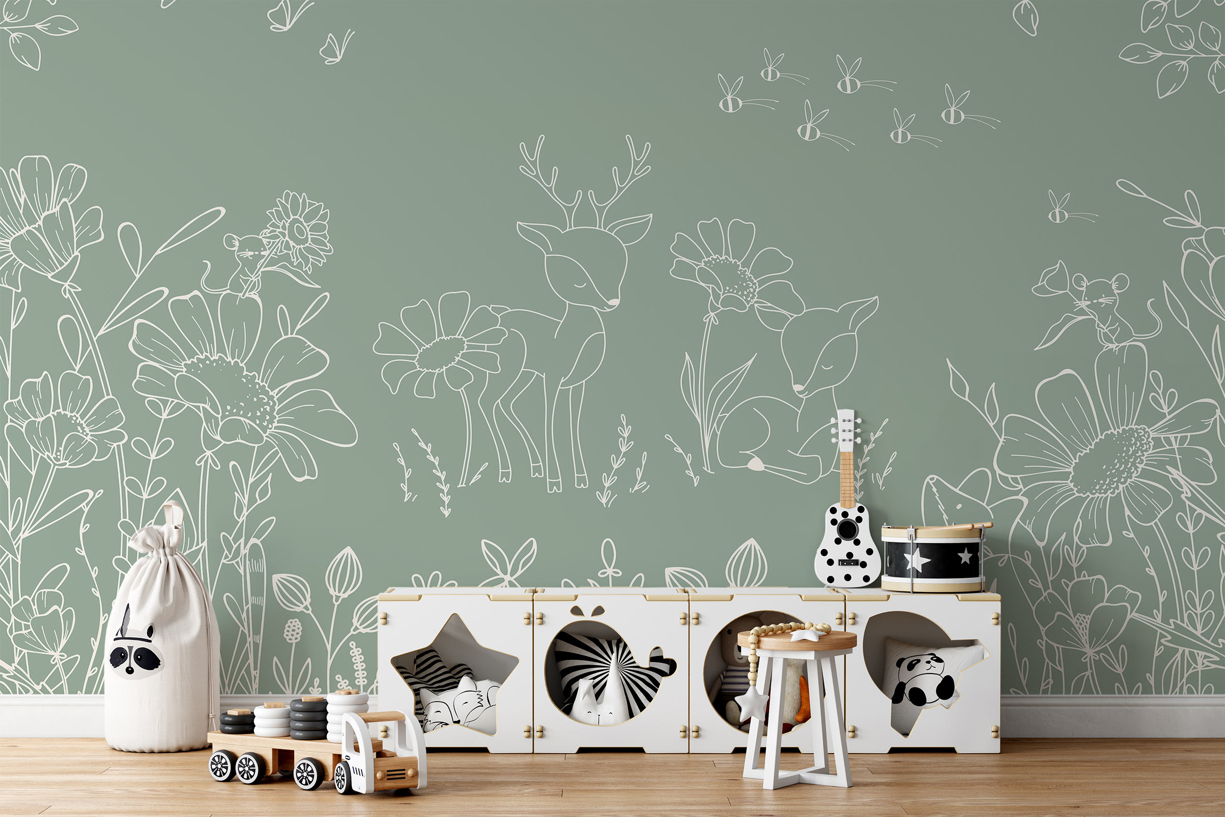 Deer Doodles – Green