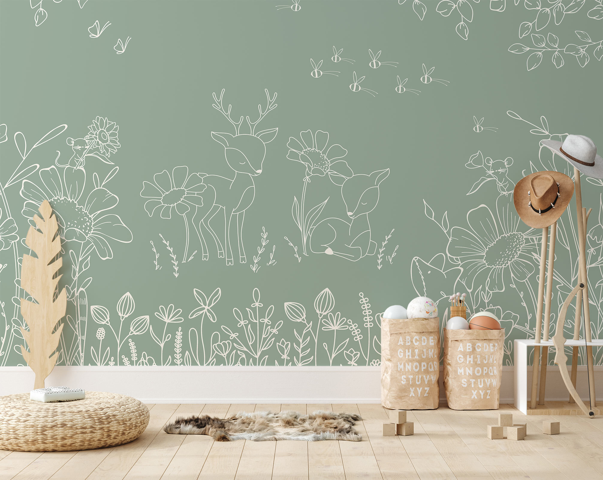 Deer Doodles – Green