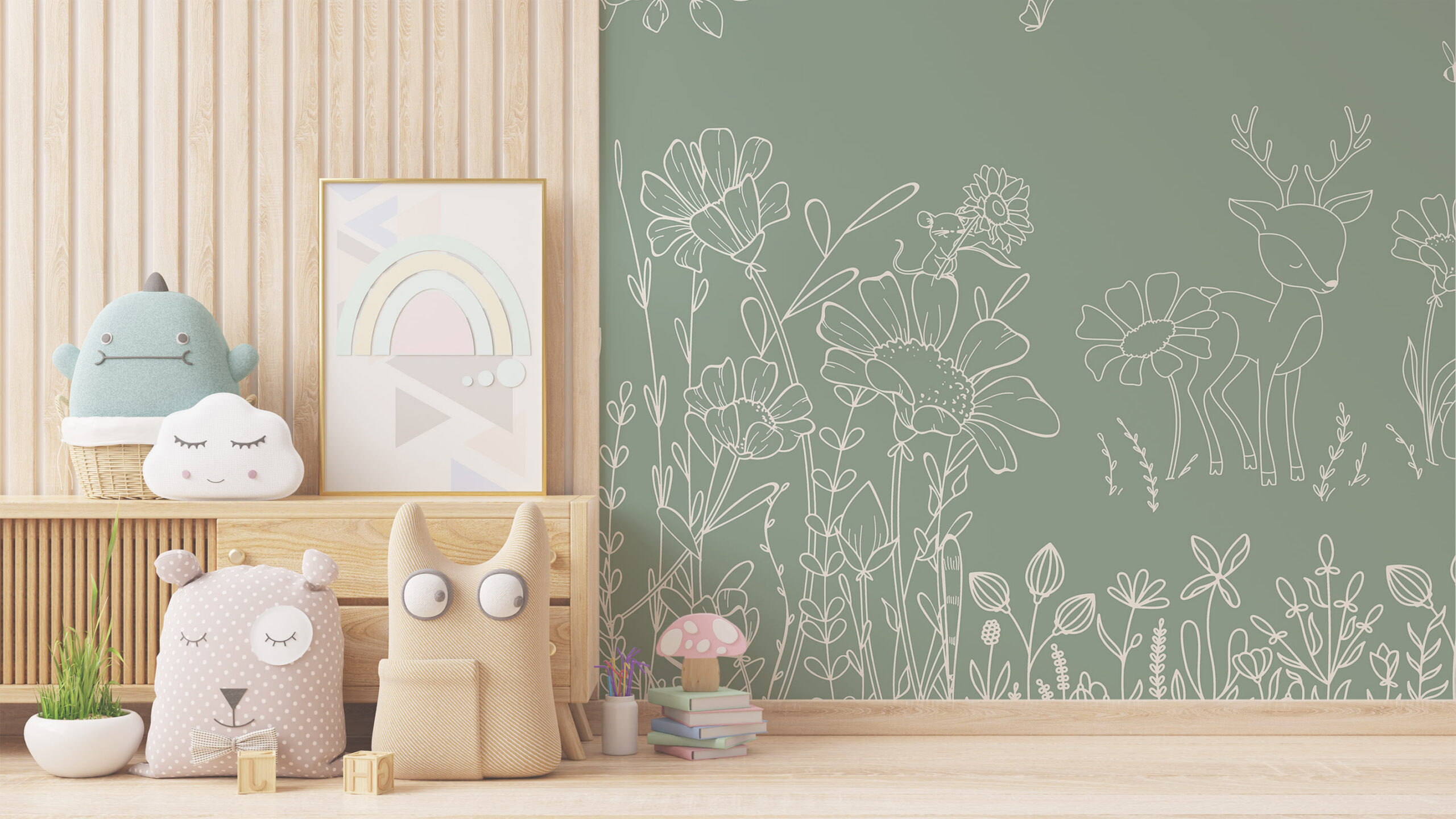 Deer Doodles – Green