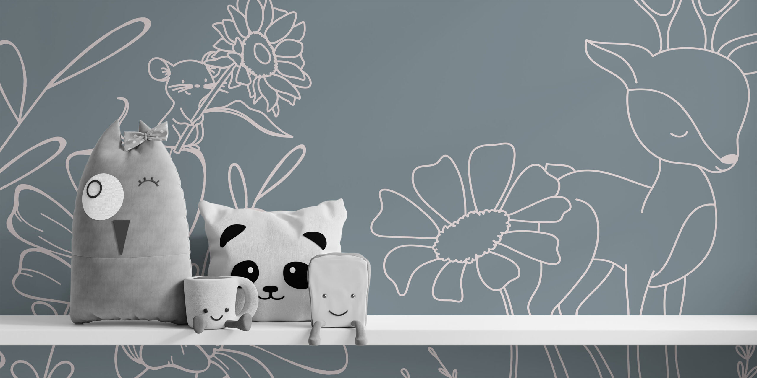 Deer Doodles – Blue