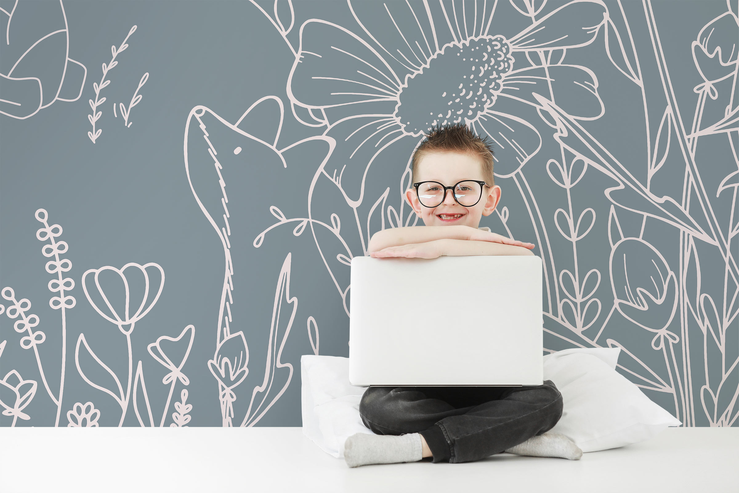 Deer Doodles – Blue