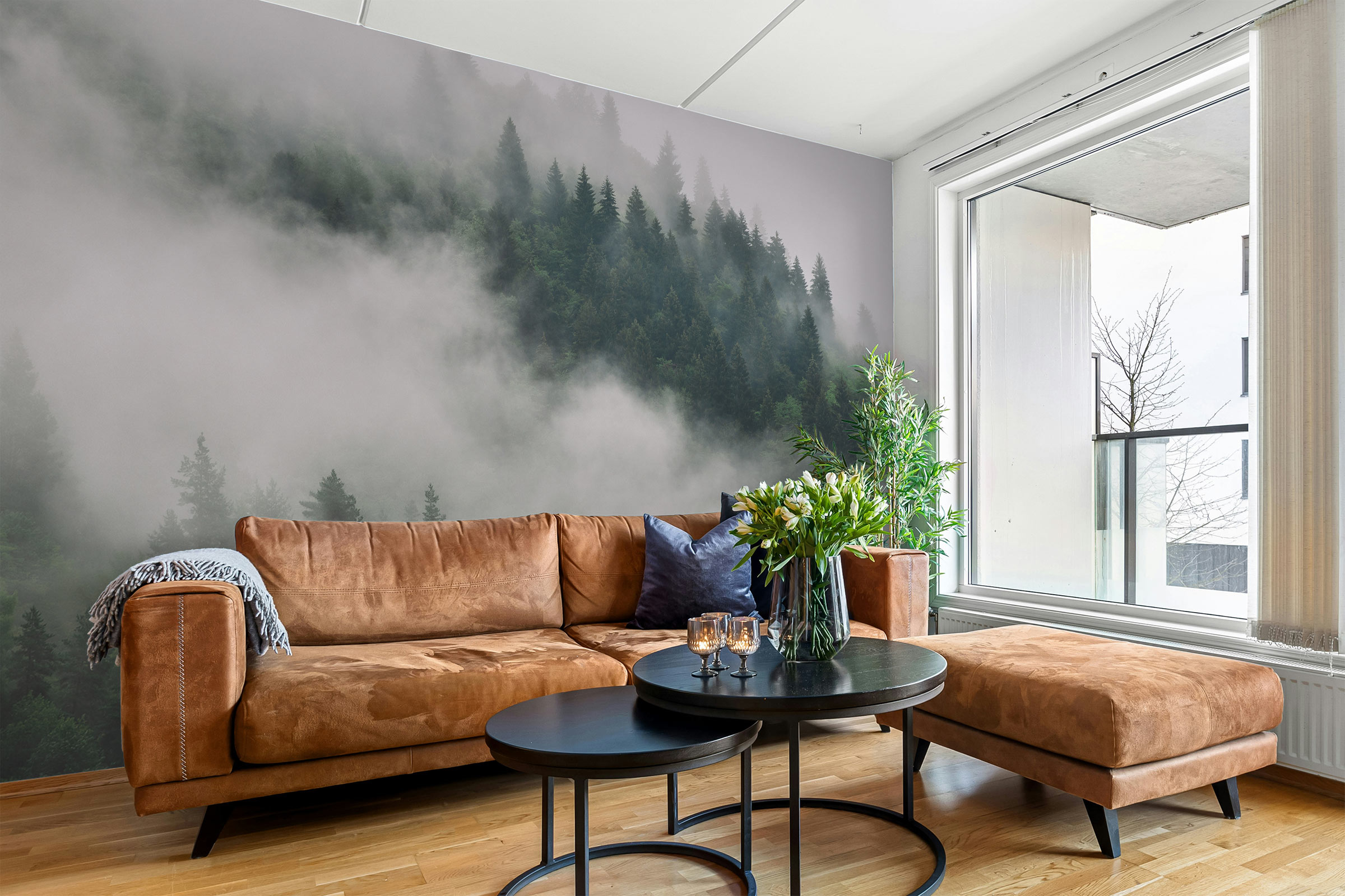 Photo Walllaper Fog Forest