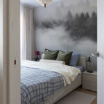 Photo Walllaper Fog Forest – Black & White