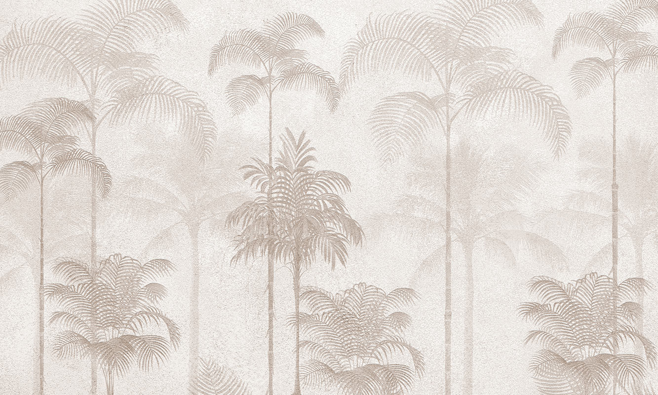 Misty Palm Trees