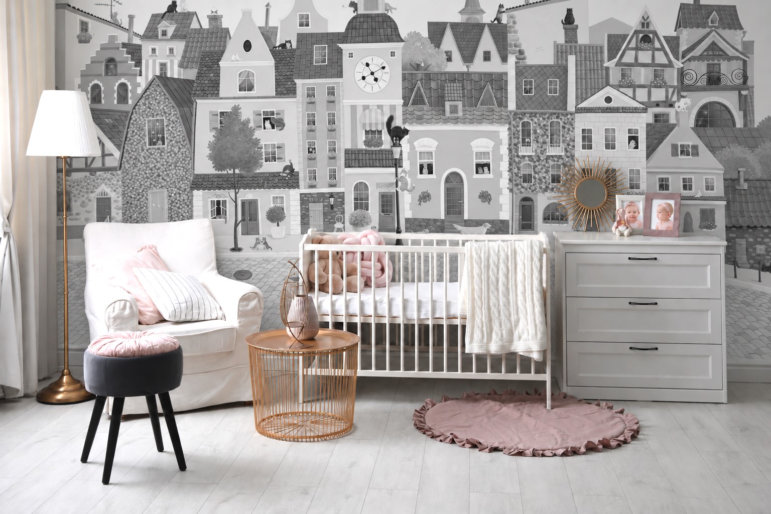 Lastetoa tapeet Linn ja kassid – hall
