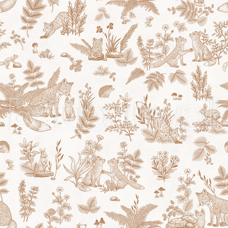Fun Foxes – Sepia Beige