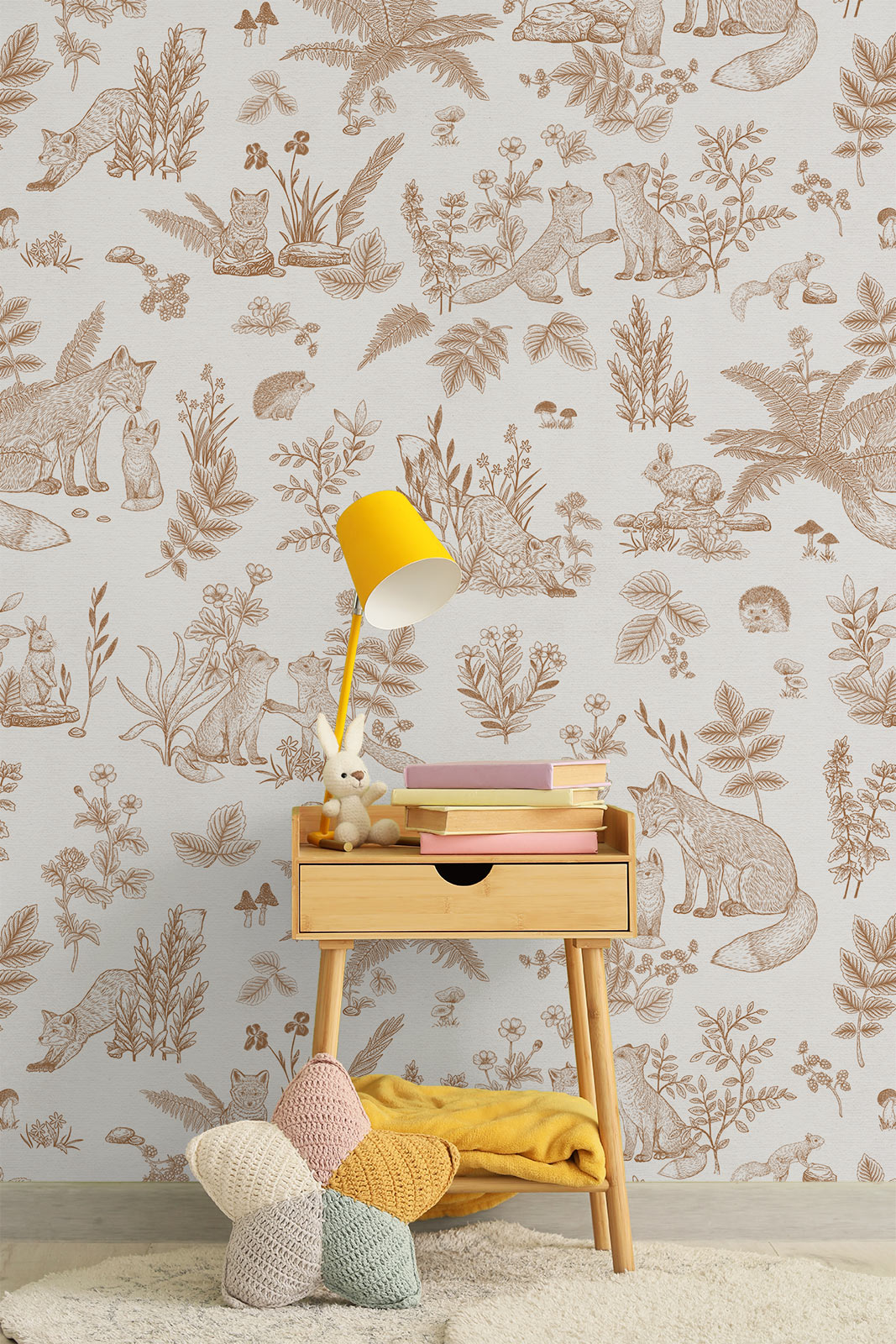 Fun Foxes – Sepia Beige
