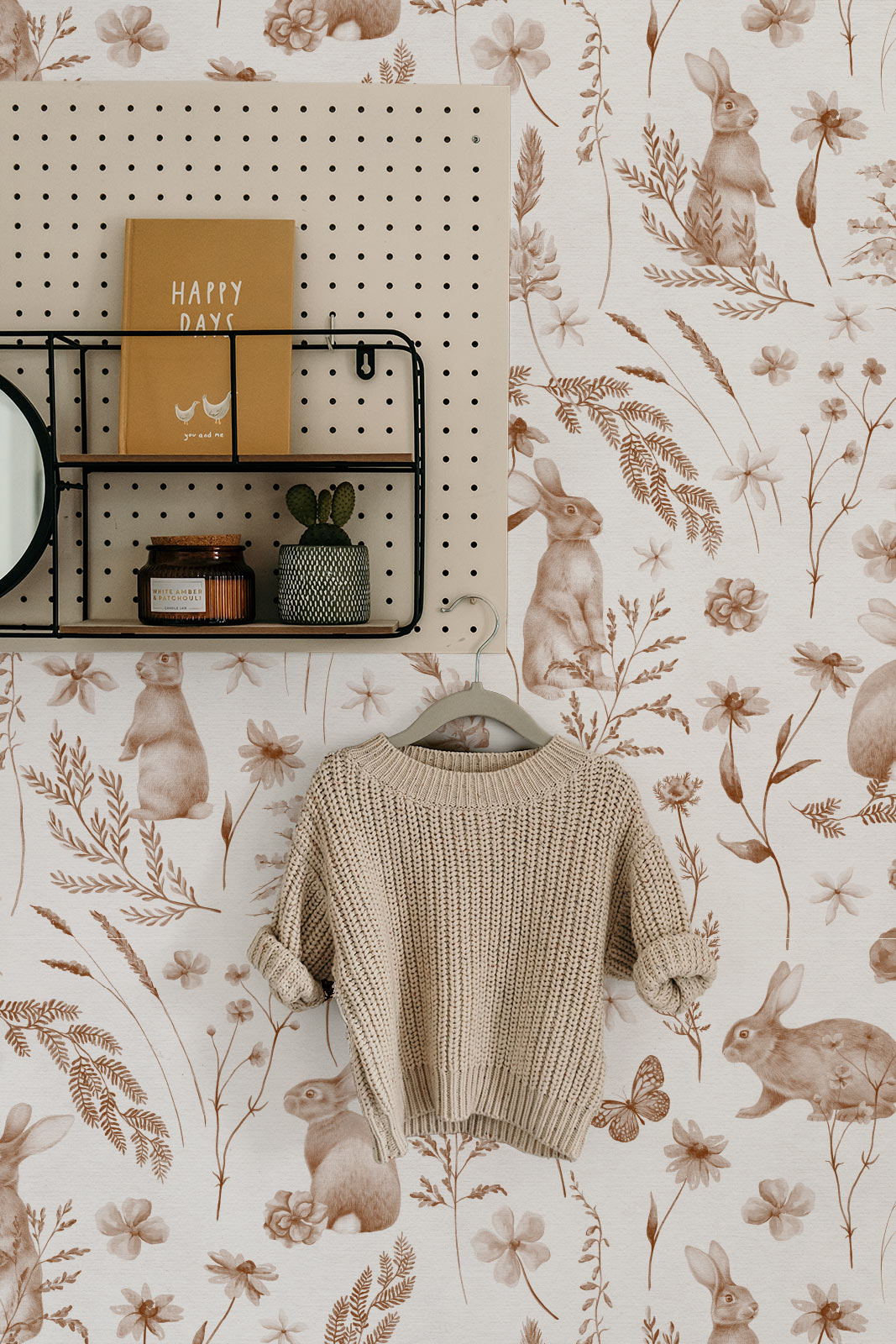 Country Rabbits – Sepia Beige