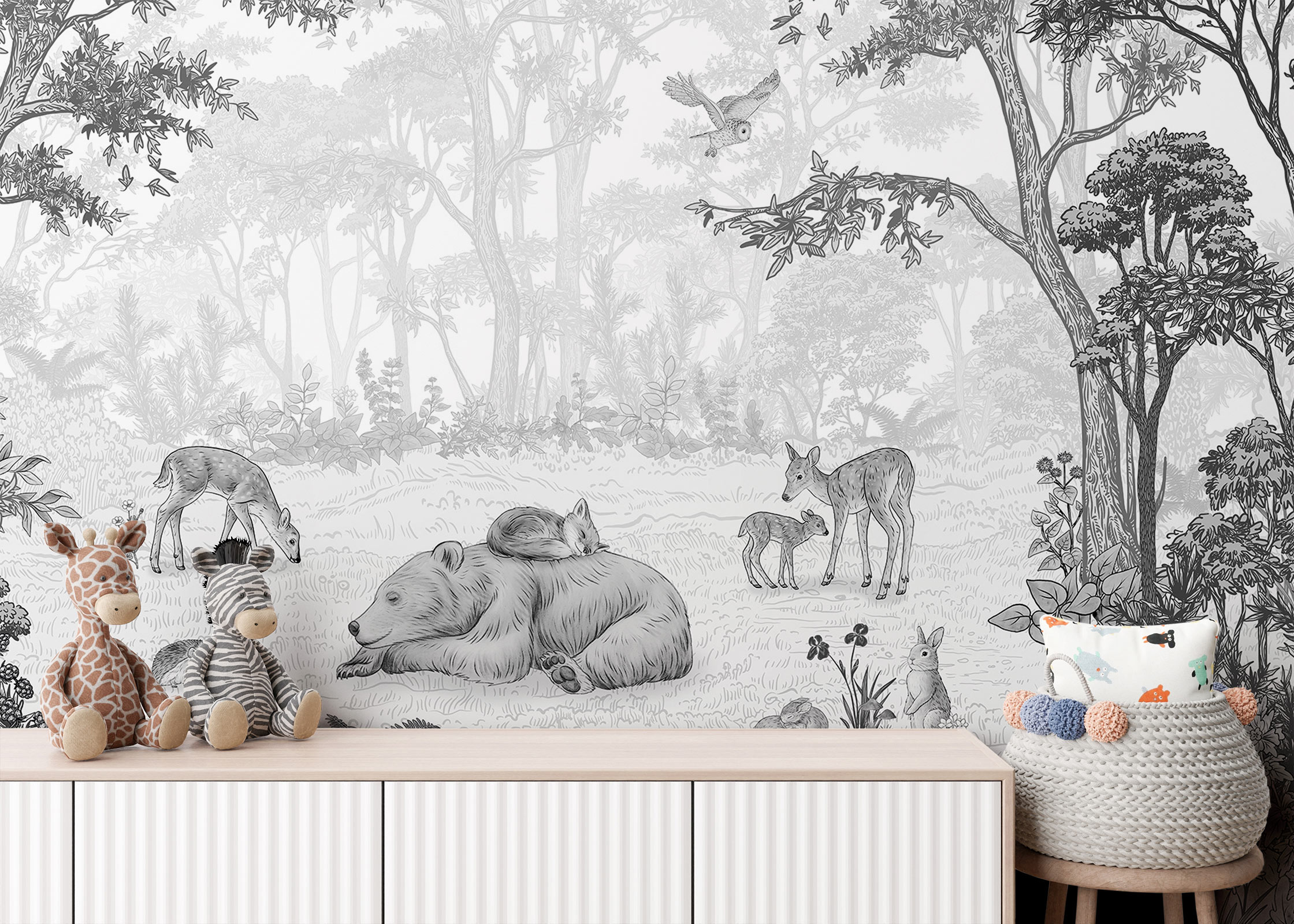 Sleepy Bear – Black & White